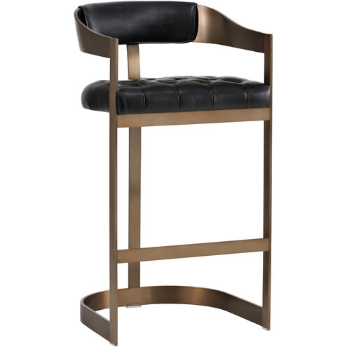 Beaumont 39.25 inch Antique Brass / Cantina Black Barstool